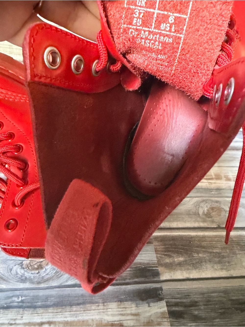 dr. martens 1460 Pascal Poppy Red Smooth boot Womens Size 6 - Picture 7 of 9